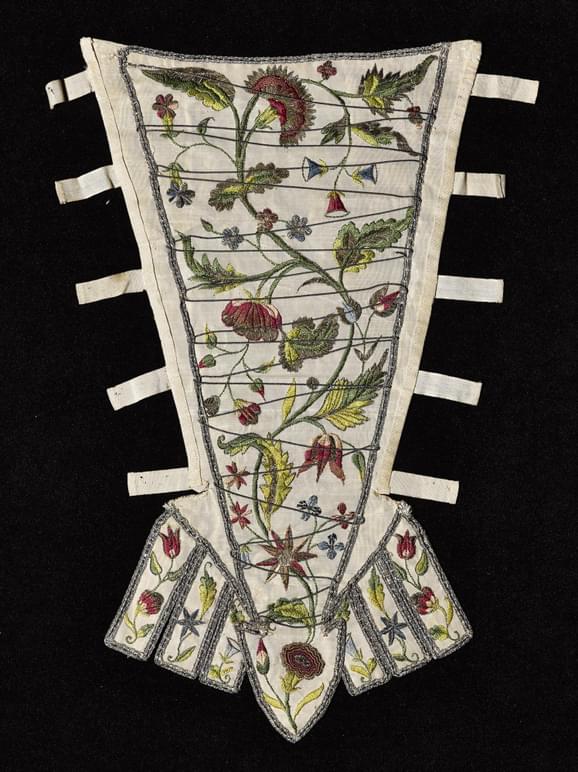 Triangular shaped silk material with complex pattern designs