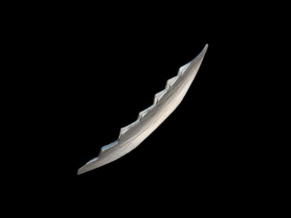 Screenshot from a 3D model of oak boat stem from a Viking-age boat stem from Eigg