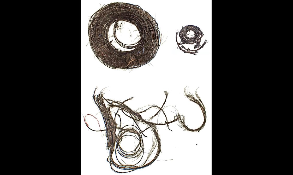 High definition scan of crown piece of Bronze Age horse hair hat