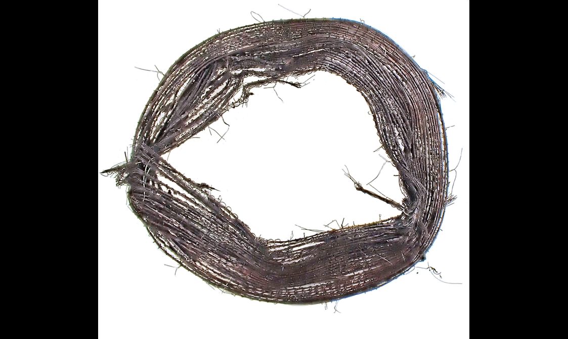 High definition scan of sloping wall of Bronze Age horse hair hat