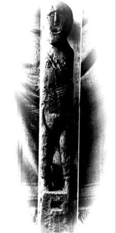The wooden Ballachullish figure when discovered in1880.