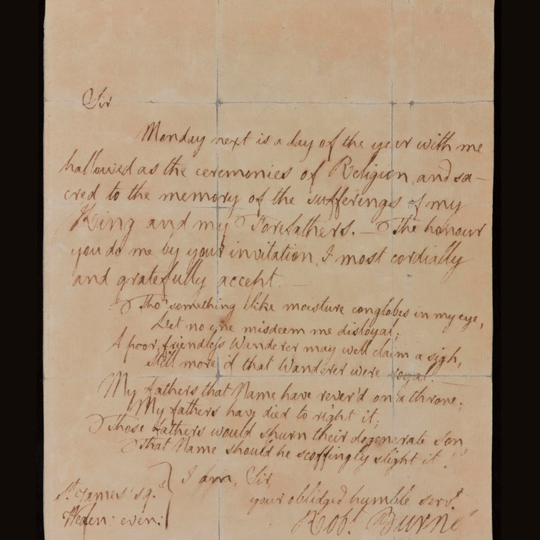 An old letter by Scottish writer and poet Robert Burns