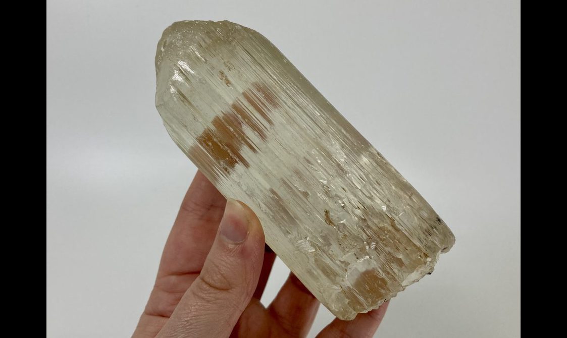 A long clear crystal.