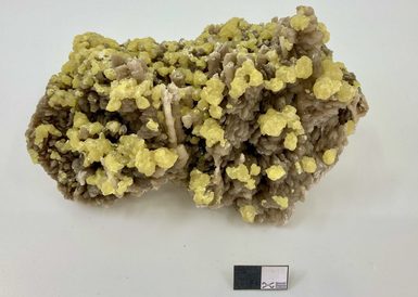 Yellowish and brown mineral.