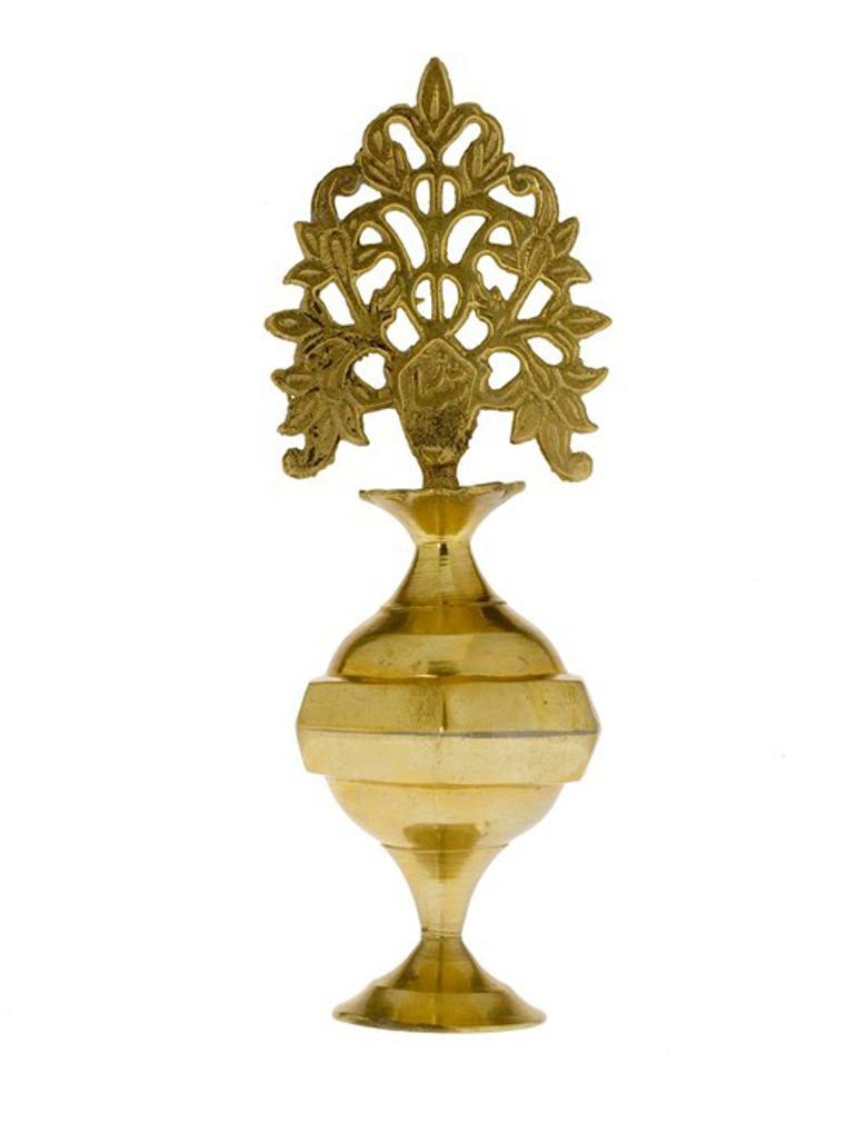 An ornate brass container designed to hold kohl powder
