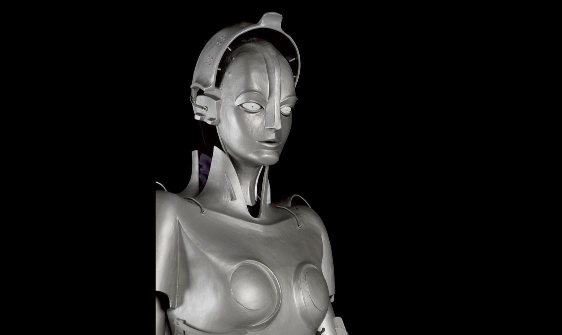 A silver robot.
