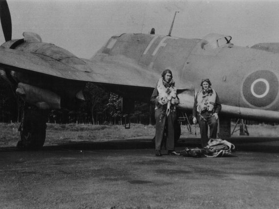 A Bristol Beaufighter with pilot and observer / navigator at East Fortune.