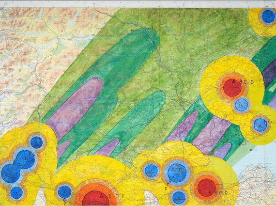 A colourful map of Scotland showing nuclear blast zones.