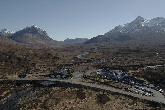 Aerial landscape image at Aerial at Sligachan.