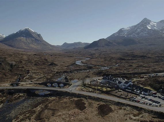 Aerial landscape image at Aerial at Sligachan.