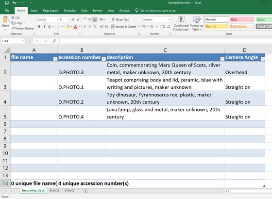 A screencapture of an Excel spreadsheet