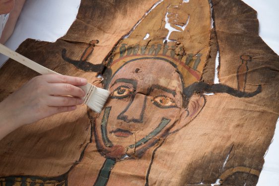 The shroud is conserved. Copyright National Museums Scotland.