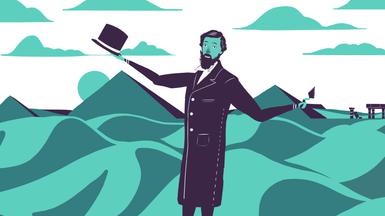 An animated drawing of Alexander Rhind.