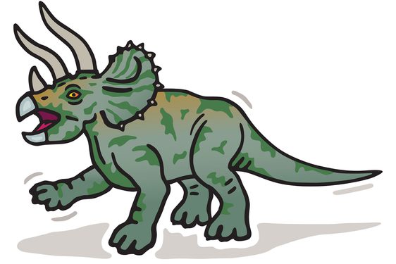 Cartoon illustration of a triceratops.