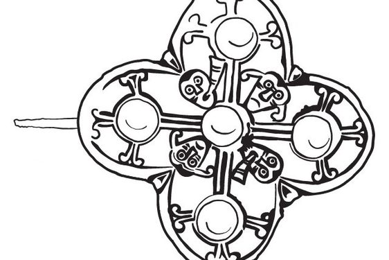 Illustration of a viking age brooch from the Galloway Hoard.