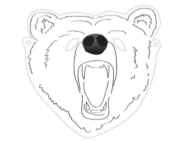 Illustration of a cut out bear mask