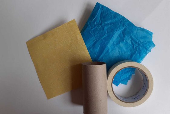 Supplies required for creating a Busy Blue Tit.