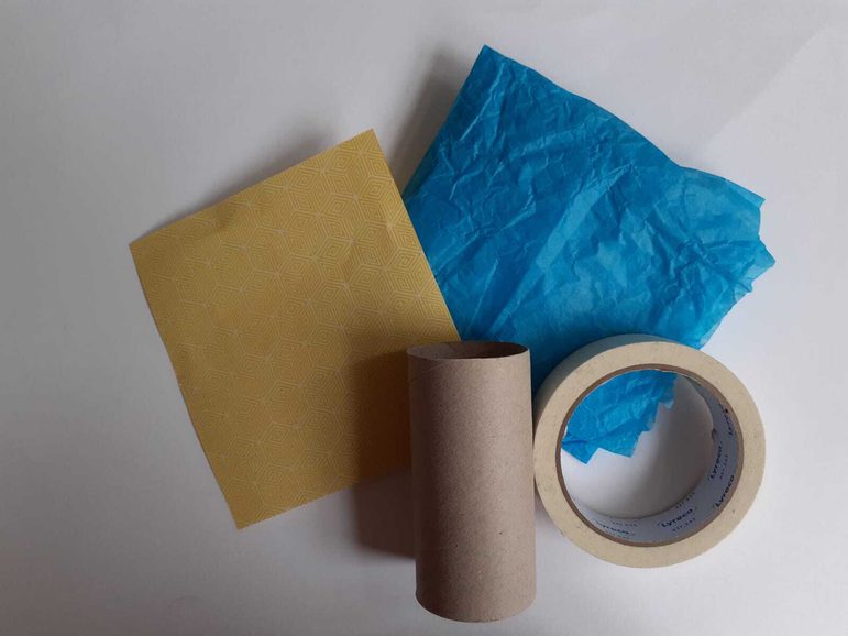 Supplies required for creating a Busy Blue Tit.