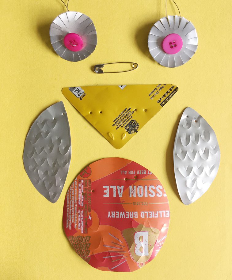 Materials required to create an owl badge