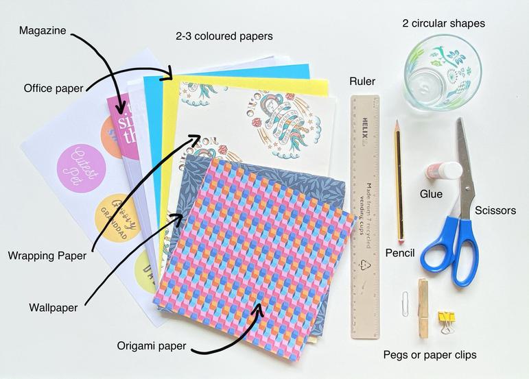 Materials required to create a personalized rosette.