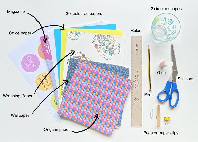 Materials required to create a personalized rosette.